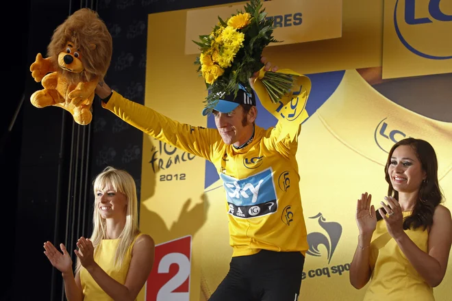 Bradley Wiggins je leta 2012 kot prvi Britanec zmagal najslavnejšo tritedensko dirko po Fanciji. FOTO: Bogdan Cristel/Reuters

