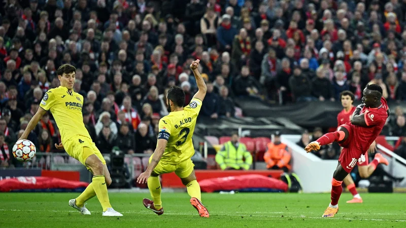 Sadio Mane je bil strelec drugega gola. FOTO: Oli Scarff/AFP
