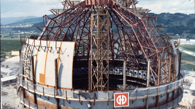 Fotografija: Gradnja krške jedrske elektrarne leta 1975 FOTO: arhiv NEK
