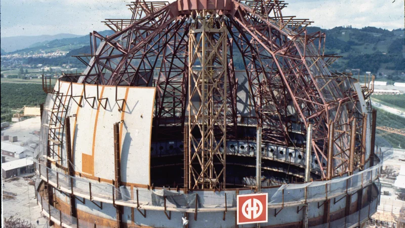 Fotografija: Gradnja krške jedrske elektrarne leta 1975 FOTO: arhiv NEK