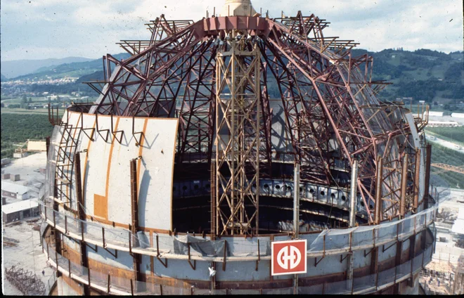 Gradnja krške jedrske elektrarne leta 1975 FOTO: arhiv NEK