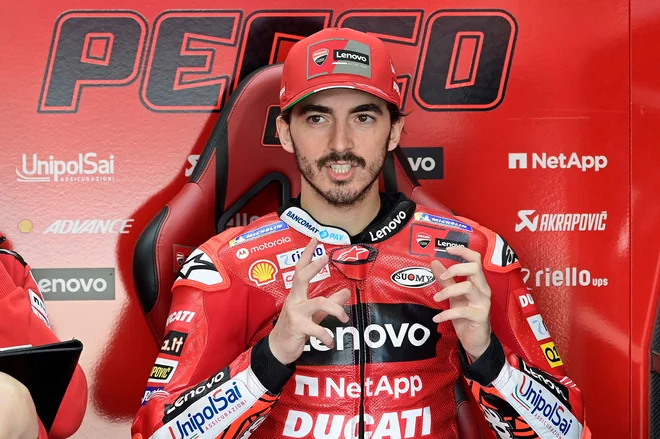 Italijan Francesco Bagnaia bo VN Španije v Jerez de la Fronteri v razredu motoGP začel s prvega štartnega položaja. FOTO: Javier Soriano/AFP
