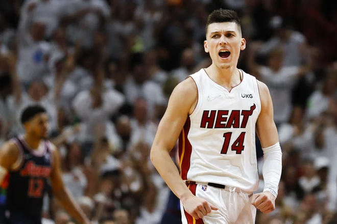 Tyler Herro je bil s 25 točkami prvi strelec Miamija. FOTO: Sam Navarro/Usa Today Sports
