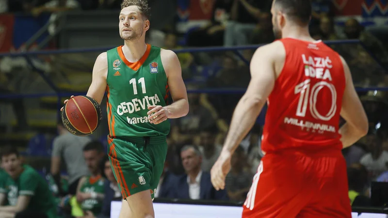 Fotografija: Jaka Blažič je bil najučinkovitejši v majici Cedevite Olimpije. Foto Ivica Veselinov/liga Aba