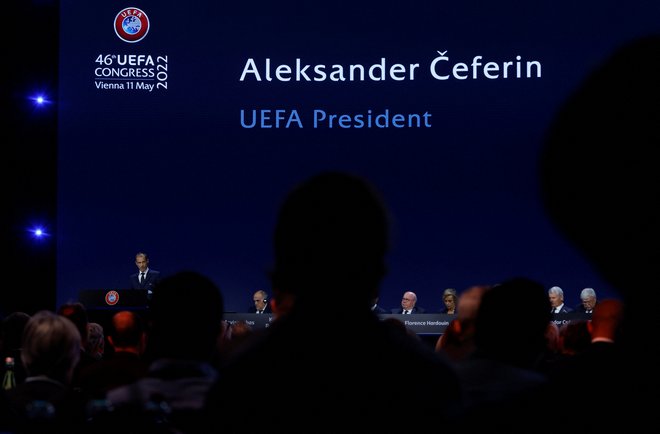 Med govorom na 46. kongresu Uefe. FOTO: Leonhard Foeger/Reuters
