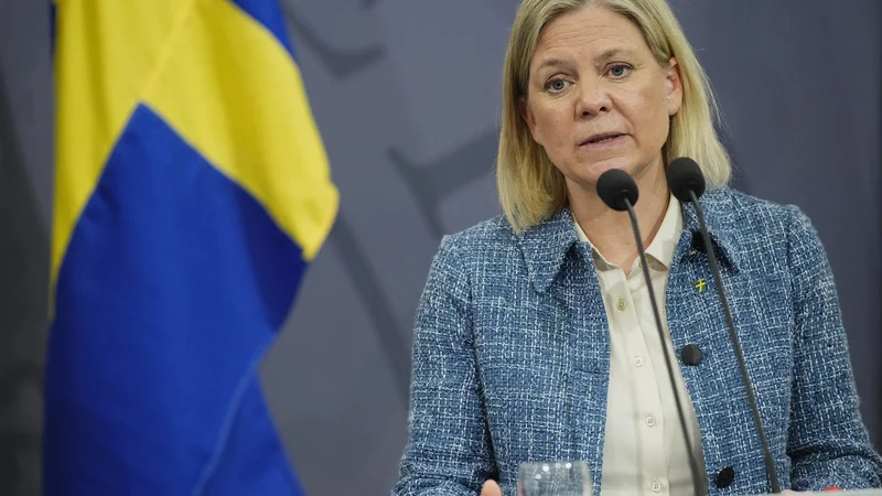 Fotografija: Švedska premierka Magdalena Andersson bo jutri v švedskem parlamentu iskala podporo za članstvo države v Natu. Večina strank je že vnaprej napovedala, da se strinja s predlogom. Foto: Reuters