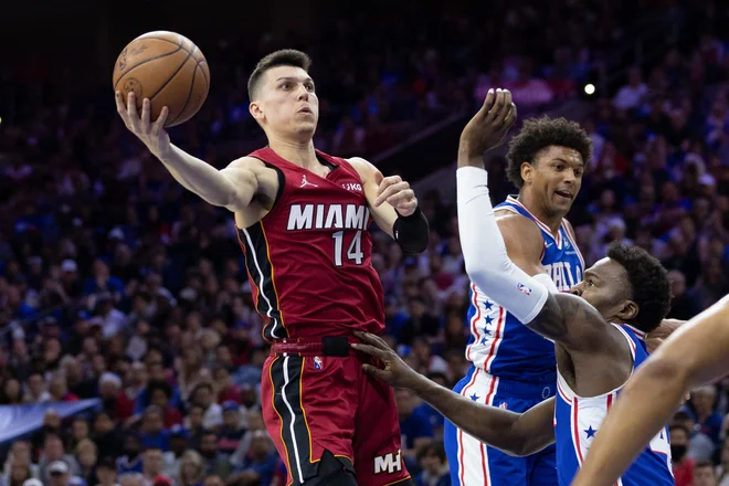 Najboljši šesti igralec sezone Tyler Herro je Miamijev veliki adut. FOTO: Bill Streicher/Usa Today Sports
