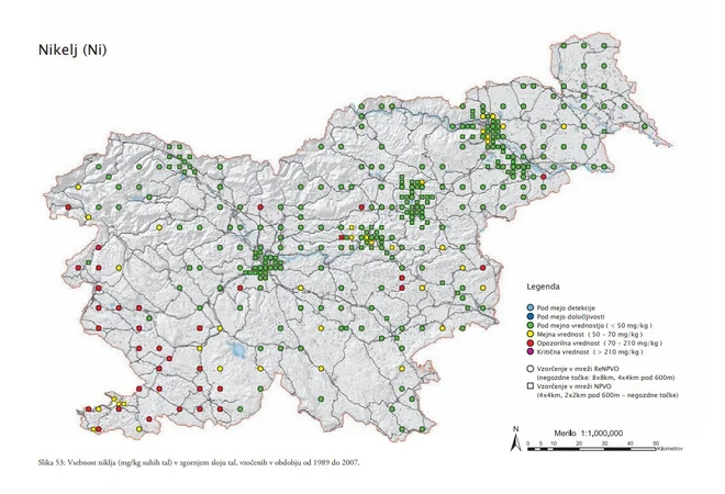 Prikaz zemljevida iz raziskave Agencije Republike Slovenije za okolje in Center za pedologijo in varstvo okolja iz Biotehniške fakultete Univerze v Ljubljani. Vir: ROTS08_notranjost4.indd (gov.si)