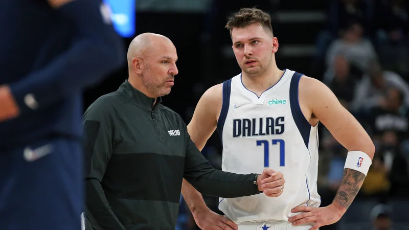 Fotografija: Jason Kidd in Luka Dončić zelo uspešno sodelujeta. FOTO: Petre Thomas/USA Today Sports