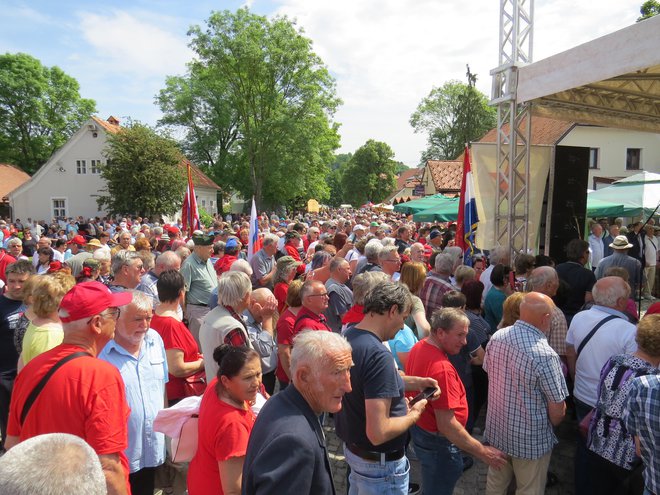Ogromna množica ljudi se udeležila sklepne prireditve v spomin na rojstni dan Josipa Broza Tita. FOTO: Bojan Rajšek/Delo
