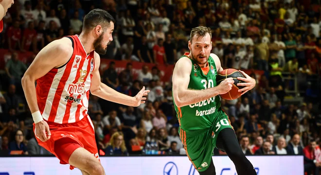 Zoran Dragić (z žogo) se je trudil na vso moč, a je imel premalo učinkovitih soigralcev. Levo Nikola Kalinić. FOTO: ABA
