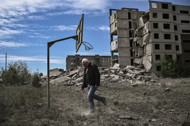 Uničenje v Kramatorsku na območju Donbasa. FOTO: Aris Messinis/AFP

