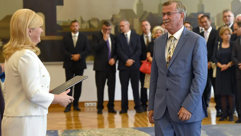 Fotografija: Mario Nobilo (na fotografiji med sprejemom pri nekdanji hrvaški predsednici Kolindi Grabar Kitarović) je pooblaščenec hrvaške vlade za podpis pristopnega protokola Švedske in Finske. FOTO: Ronald Goršić/Cropix
