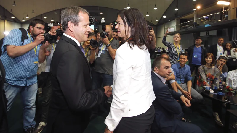 Fotografija: Tanja Fajon in Igor Šoltes sta našla skupni imenovalec tudi glede njegove funkcije državnega sekretarja na pravosodnem ministrstvu. FOTO: Matej Družnik