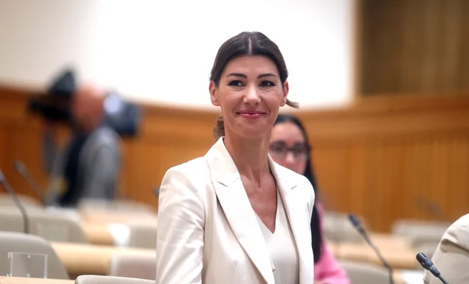 Dominika Švarc Pipan, kandidatka za pravosodno ministrico, si želi večje učinkovitosti pravosodja. FOTO: Blaž Samec/Delo

