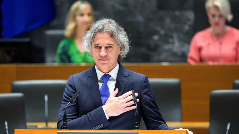 Fotografija: Robert Golob, predsednik Gibanja Svoboda, bo 38 dni po volitvah dobil svojo vlado. FOTO: Jure Makovec, Afp