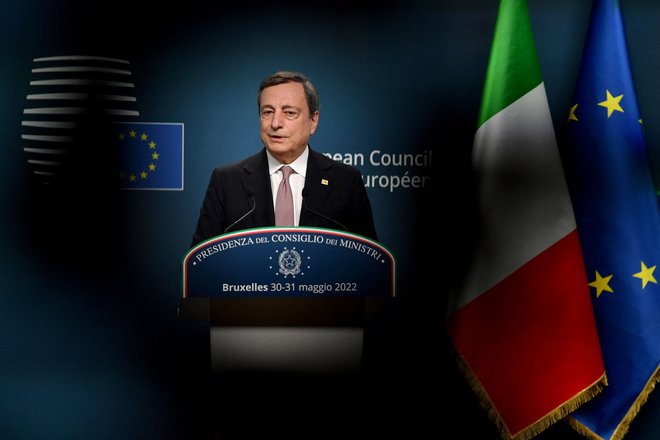 Italijanski premier Mario Draghi. FOTO: John Thys/Afp
