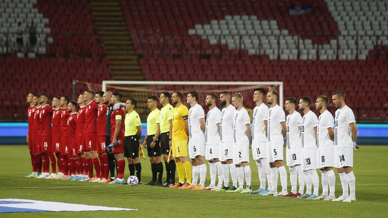 Fotografija: Slovenski nogometaši so visoko izgubili na gostovanju v Beogradu. FOTO: Novak Đurović/Reuters
