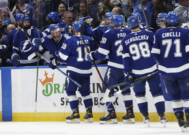 Tampa se je veselila zadnjega zadetka Ondreja Palata. FOTO: Kim Klement/USA Today Sports
