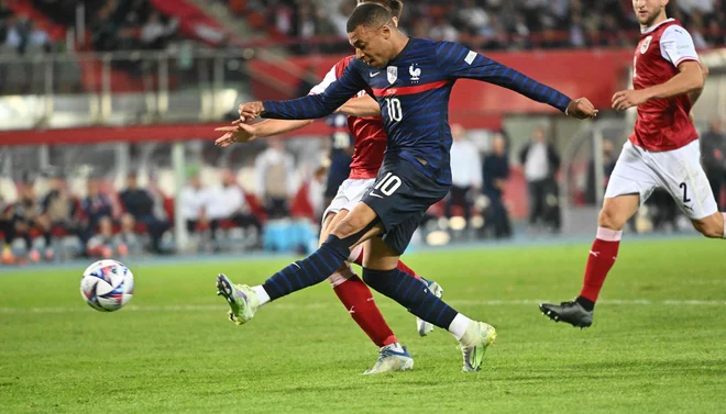 Kylian Mbappe je zagotovil Franciji točko na Dunaju. FOTO: Joe Klamar/AFP