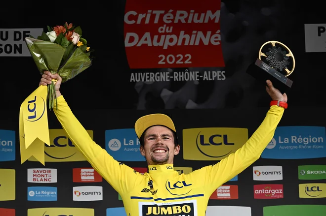 Primož Roglič si je prikolesaril imenitno popotnico za Tour.&nbsp;FOTO:&nbsp;Marco Bertorello/AFP
