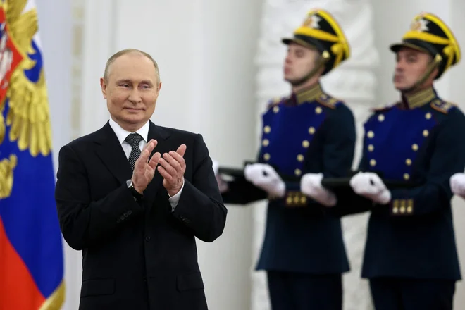 Vladimir Putin je pred kamere stopil ob današnjem dnevu Rusije. FOTO:&nbsp;Mikhail Metzel/AFP
