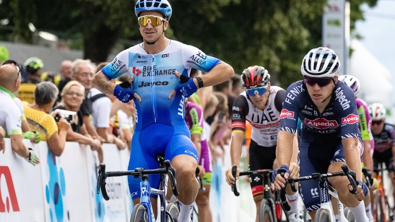 Fotografija: Dylan Groenewegen (levo) je slavil svojo drugo zmago v Rogaški Slatini. FOTO: Matic Klanšek Velej/Sportida