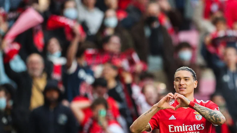 Fotografija: Darwin Nuñez je Liverpoolu na dveh tekmah izločilnih bojev v minuli sezoni lige prvakov zabil ravno toliko golov. FOTO: Carlos Costa/AFP