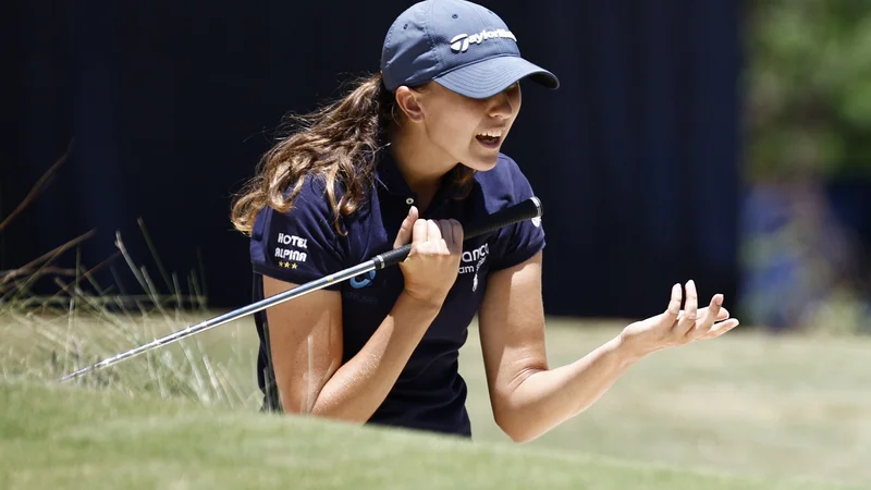 Fotografija: Najboljša slovenska golferka Pia Babnik se je na turnirjih v ZDA pripravljala za poletni vrhunec sezone. FOTO: Jared C. Tilton/AFP
