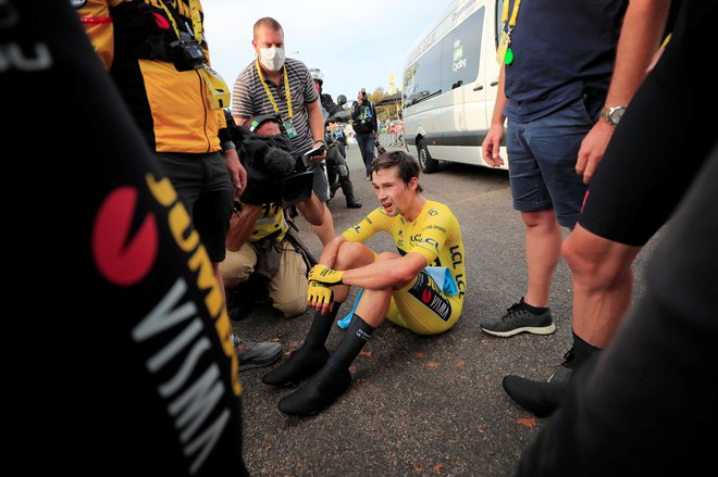 V 7. etapi se bo Tour vrnil na La Planche des Belles Filles, kjer je leta 2020 Primož Roglič izgubil rumeno majico. FOTO: Christophe Petit Tesson/Reuters
