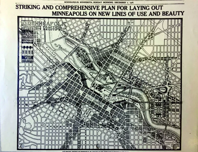 City practical, city beautiful – urbanistični projekt za Minneapolis, 1906 (Jager, Stravs, Edwin, Malden)
