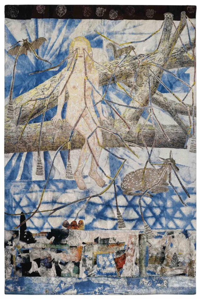 Kiki Smith: Kongregacija (Dekle z gozdnimi živalmi), 2014
