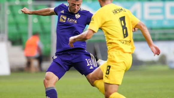 Fotografija: Roko Baturina je zabil oba gola za Maribor. FOTO: NK Maribor/twitter
