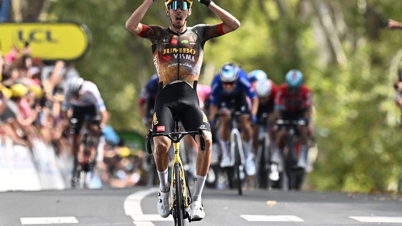 Fotografija: Christophe Laporte je slavil prvo francosko zmago na letošnjem Touru. FOTO: Marco Bertorello/AFP
