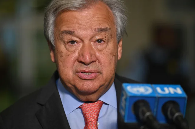 António Guterres: &raquo;Oblaki, ki so se razkropili po koncu hladne vojne, se ponovno zbirajo.&laquo; Foto: Angela Weiss/Afp
