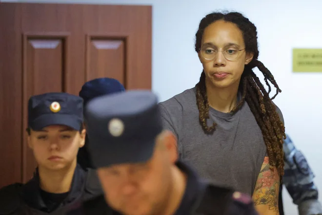 Ameriška košarkarica Brittney Griner FOTO: Evgenia Novozhenina/Reuters
