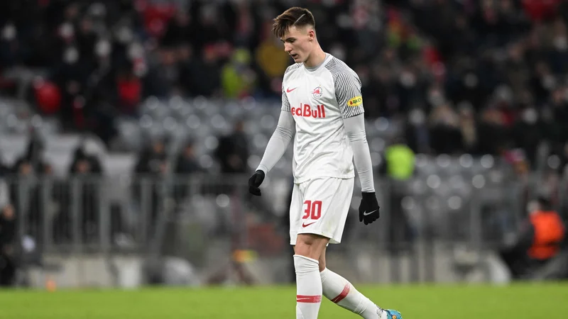 Fotografija: Benjamin Šeško se bo iz Salzburga preselil v Leipzig. FOTO: Christof Stache/AFP