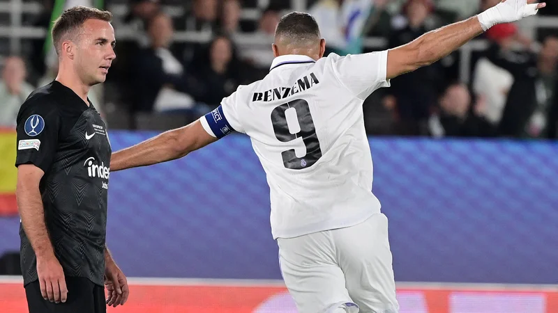 Fotografija: Karim Benzema še naprej trese mreže, Mario Götze je bil nemočen proti Realu. FOTO: Javier Soriano/AFP