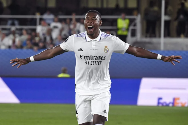 David Alaba je načel mrežo Frankfurta. FOTO: Jussi Nukari/AFP