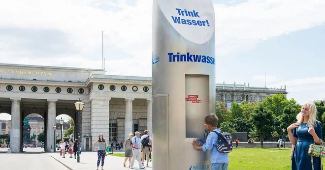 V avstrijski prestolnici so »fontane s pitno vodo« na okoli 1300 mestih. Najpogosteje jih najdemo v parkih, ob otroških in športnih igriščih ter na tržnicah. FOTO: Wien Info
