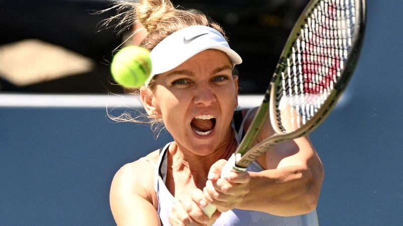 Fotografija: Simona Halep med četrtfinalnim dvobojem na štadionu Sobeys v Torontu. FOTO: Dan Hamilton/USA Today Sports