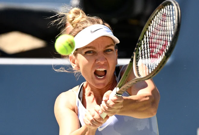 Simona Halep med četrtfinalnim dvobojem na štadionu Sobeys v Torontu.&nbsp;FOTO: Dan Hamilton/USA&nbsp;Today Sports
