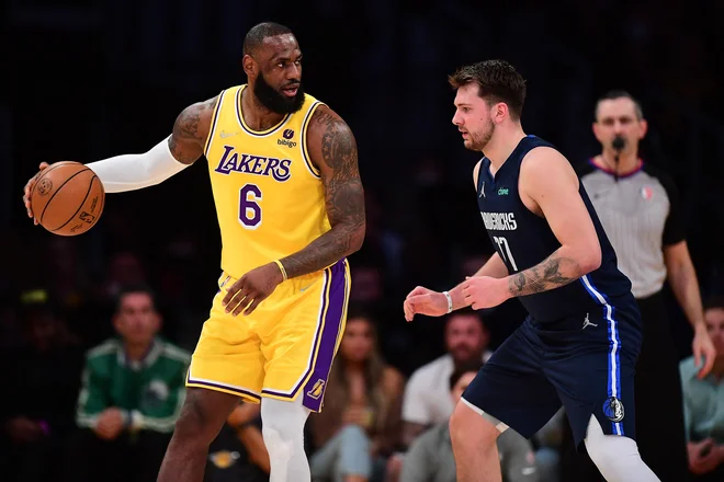 LeBron James in Luka Dončić sta magnet za ljubitelje lige NBA. FOTO: Gary A. Vasquez/Usa Today Sports
