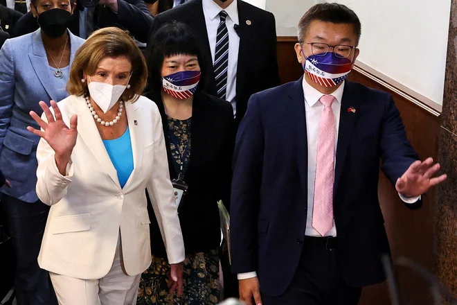 Nancy Pelosi v Tajvanu. FOTO: Ann Wang/Reuters
