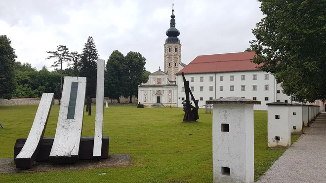 Forma viva pred Galerijo Božidar Jakac. FOTO: Tanja Jakše Gazvoda
