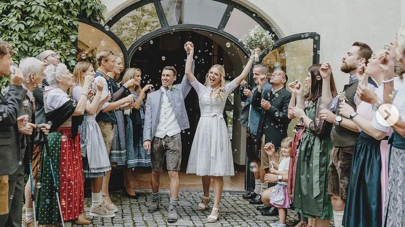 Fotografija: Stefan Kraft se je v nedeljo poročil s svojo veliko ljubeznijo Mariso. FOTO: Instagram S. K.