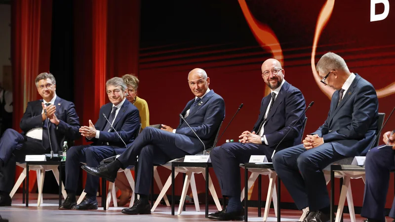 Fotografija: Lanska izvedba Strateškega foruma Bled v času vlade Janeza Janše je potekala v kontekstu slovenskega predsedovanja svetu EU. FOTO: Leon Vidic/Delo
