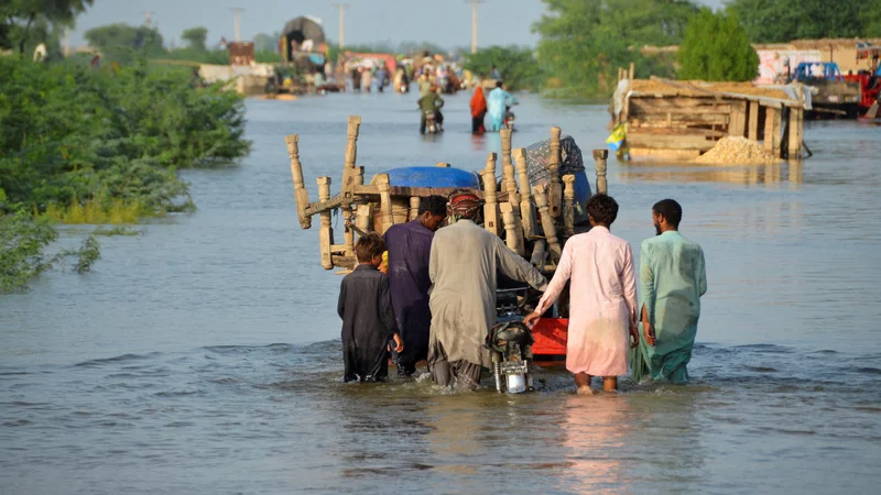 Fotografija: V Pakistanu so vode že terjale več kot tisoč človeških življenj. FOTO: Amer Hussain/Reuters