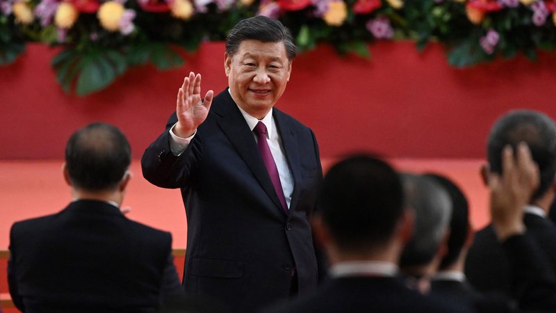 Fotografija: KPK bo na svojem velikem zasedanju, ki se bo začelo 16. oktobra, podaljšala vladavino voditelja Xi Jinpinga. FOTO: Selim Chtayti/AFP
