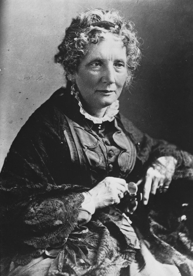 Harriet Beecher Stowe, avtorica Hiše strica Toma, je bila nasprotnica suženjstva, a se prav tako ni povsem izognila stereotipnim opisom. FOTO: wikipedija
